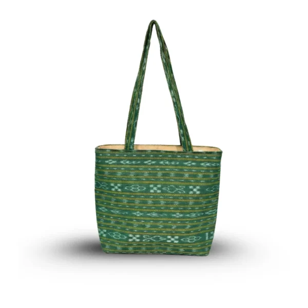 Emerald Weave Jute Tote Bag